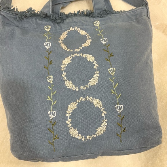 Blue Embroidered Tote Bag - Picture 8 of 13